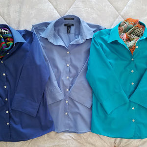 Lands' End Petite 3/4 Broadclothe 8 Petite Shirts